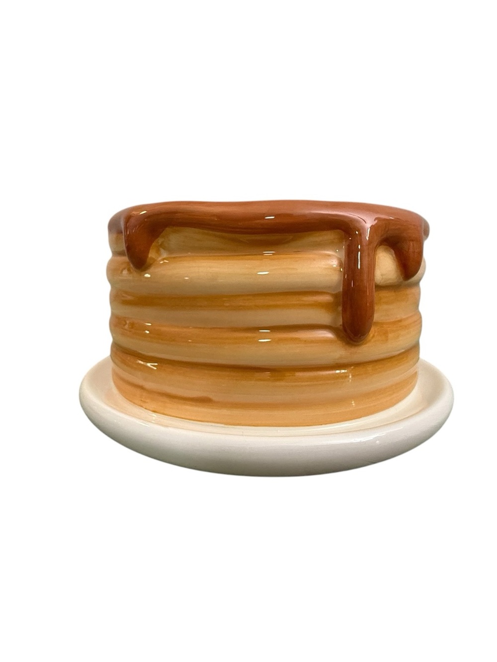 2-Pc Bath & Body Works PANCAKE STACK 3-Wick Candle Holder CARAMEL VANILLA Set - Picture 4 of 10